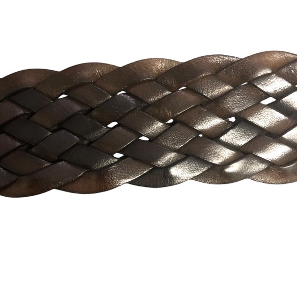 Made In Italy LUIGI LANATTA Genuine Leather BRAIDED Woven BROWN Belt Mens 30/ M - Picture 5 of 8